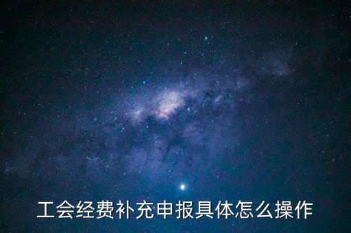 工會經費補充申報具體怎么操作