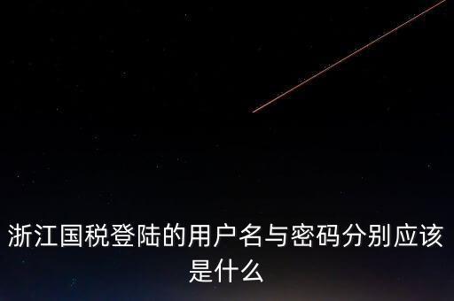 浙江網上稅務局的用戶是什么，浙江國稅登陸的用戶名與密碼分別應該是什么