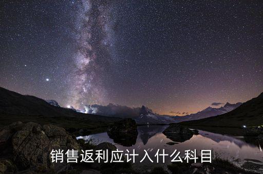 返利是做什么銷售費用，銷售返利沖收入還是計入銷售費用
