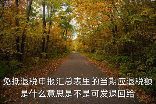 免抵退稅申報匯總表里的當期應(yīng)退稅額是什么意思是不是可發(fā)退回給