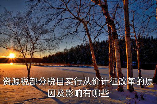 資源稅部分稅目實(shí)行從價計(jì)征改革的原因及影響有哪些