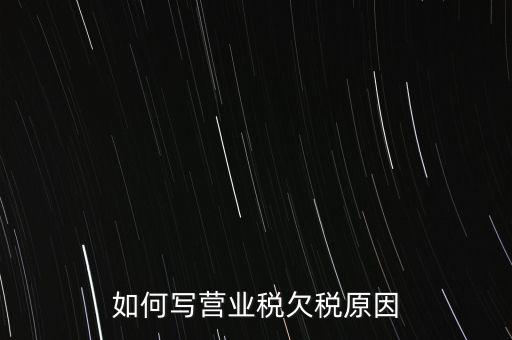 如何寫(xiě)營(yíng)業(yè)稅欠稅原因