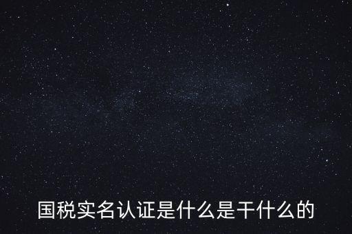 國稅實(shí)名制認(rèn)證要什么，國稅實(shí)名認(rèn)證是什么是干什么的