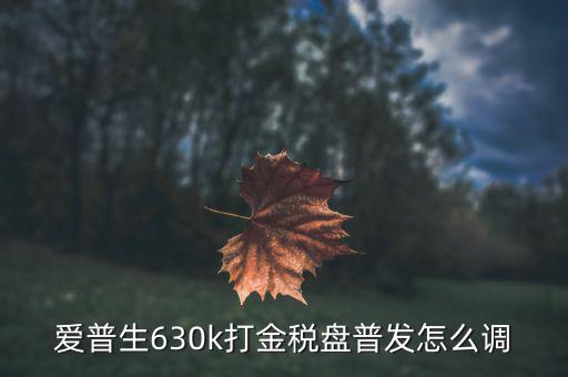 愛普生630k打金稅盤普發(fā)怎么調