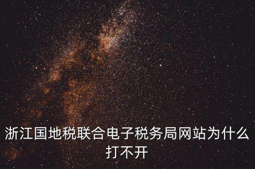 浙江國地稅聯(lián)合電子稅務局網站為什么打不開