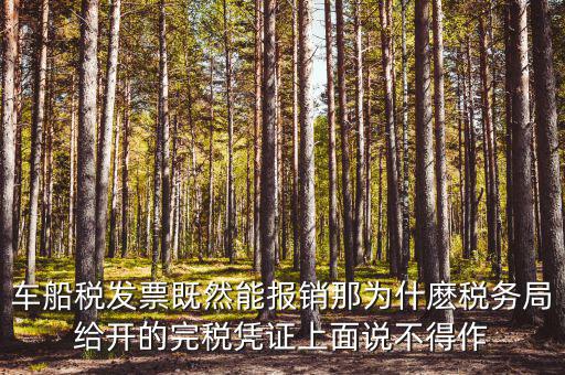 車(chē)船稅發(fā)票既然能報(bào)銷(xiāo)那為什麼稅務(wù)局給開(kāi)的完稅憑證上面說(shuō)不得作