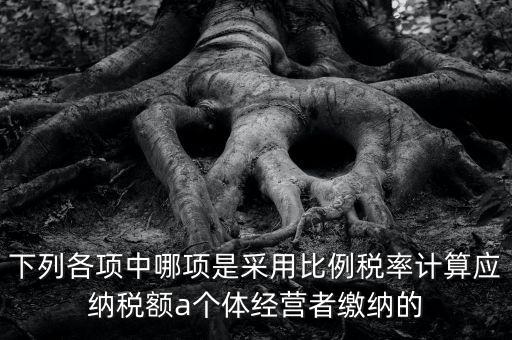 下列各項(xiàng)中哪項(xiàng)是采用比例稅率計(jì)算應(yīng)納稅額a個體經(jīng)營者繳納的