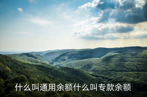 通用余額 專用余額是什么意思，專用余額啥意思