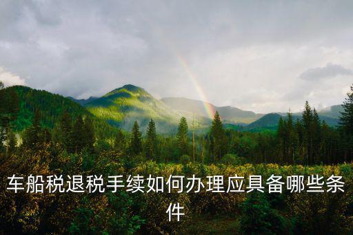 車船稅退稅需要什么，車船稅退稅手續(xù)如何辦理應具備哪些條件