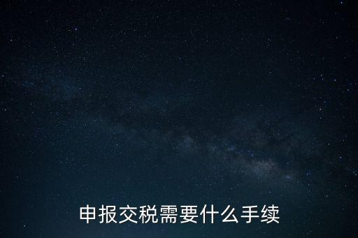 行業(yè)繳稅需要什么手續(xù)，申報(bào)交稅需要什么手續(xù)