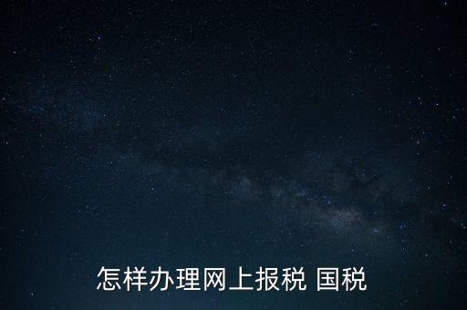怎樣辦理網(wǎng)上報(bào)稅 國(guó)稅