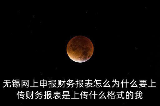 無錫網(wǎng)上申報財務報表怎么為什么要上傳財務報表是上傳什么格式的我