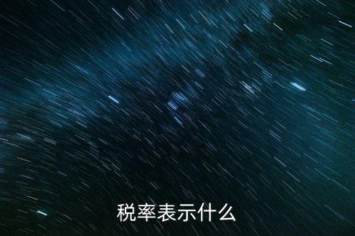 納稅代表什么，稅率表示什么