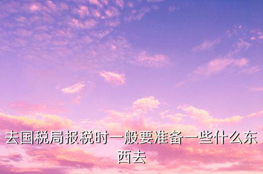 去國稅局申報需要帶什么，去地稅局和國稅局報稅需要帶哪些資料