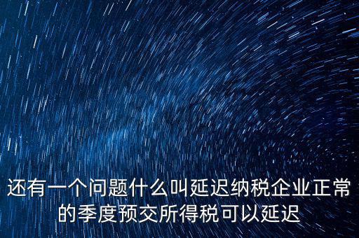 延期納稅是什么意思，遞延繳納稅什么意思