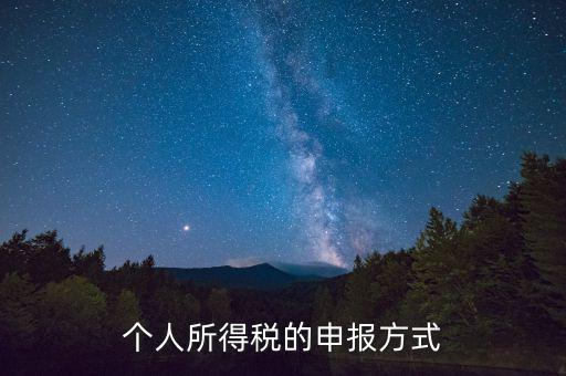 個人所得稅按什么報，個人所得稅選擇哪種申報方式