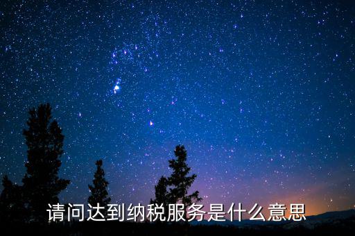 請問達到納稅服務(wù)是什么意思