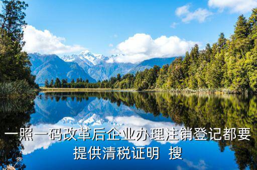 一碼一照清稅需要提交什么資料，一照一碼改革后企業(yè)辦理注銷登記都要提供清稅證明  搜