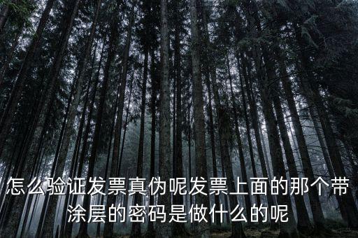 怎么驗(yàn)證發(fā)票真?zhèn)文匕l(fā)票上面的那個帶涂層的密碼是做什么的呢