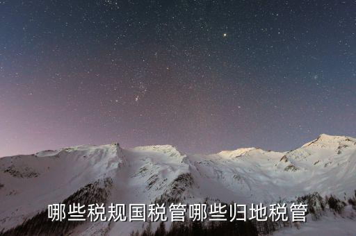 國稅地稅征管體制是什么，哪些稅規(guī)國稅管哪些歸地稅管