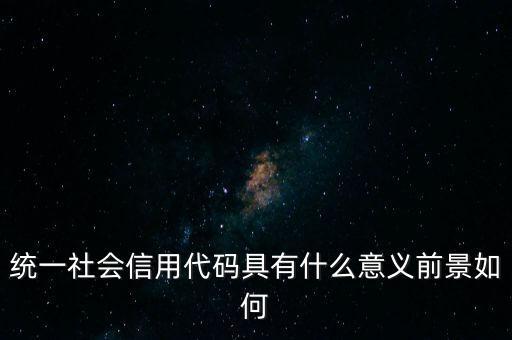 統(tǒng)一社會信用代碼有什么用，深圳碼統(tǒng)一社會信用代碼是什么
