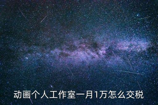 工作室如何繳納個稅，動畫個人工作室一月1萬怎么交稅