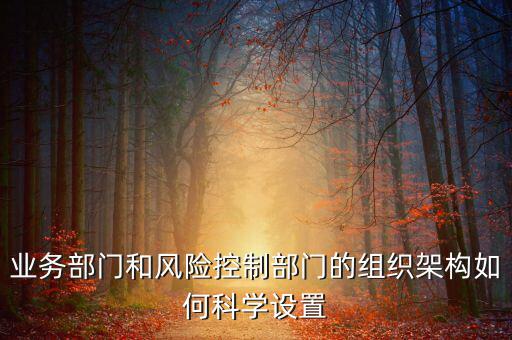 風控如何落實到部門，業(yè)務部門和風險控制部門的組織架構(gòu)如何科學設置