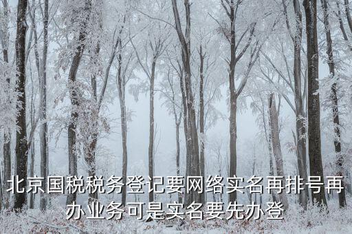 北京國稅稅務登記要網絡實名再排號再辦業(yè)務可是實名要先辦登