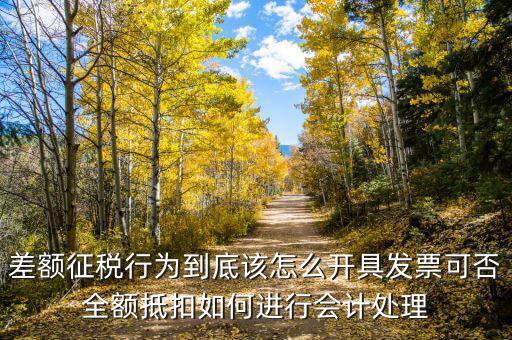 差額征稅如何開(kāi)專票，差額征稅行為到底該怎么開(kāi)具發(fā)票可否全額抵扣如何進(jìn)行會(huì)計(jì)處理