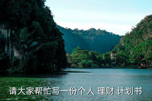 請大家?guī)兔懸环輦€人 理財(cái) 計(jì)劃書