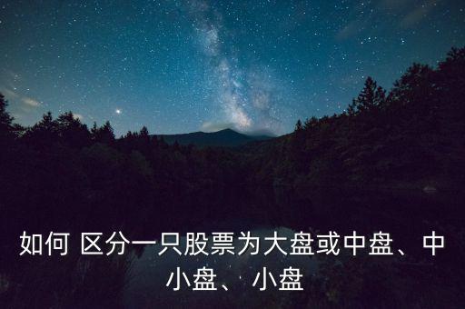如何 區(qū)分一只股票為大盤或中盤、中 小盤、 小盤