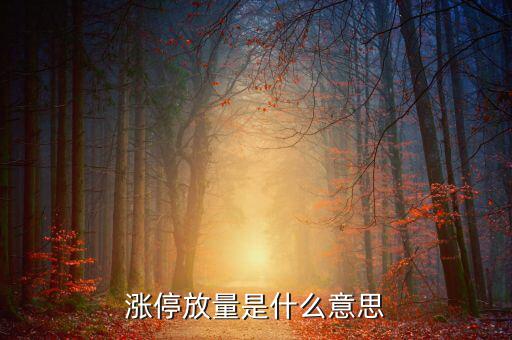 天量漲停意味著什么，放天量的漲停板意味著什么是不是意味著后市一定是一路走低的