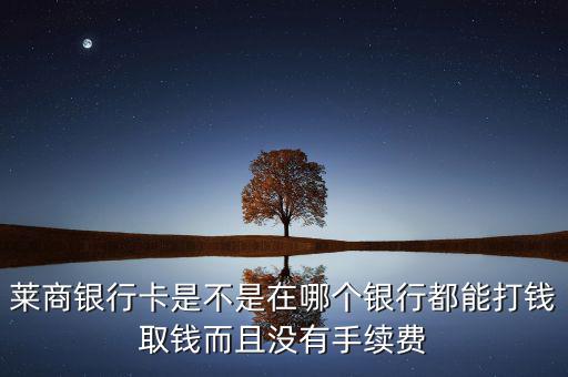萊商銀行卡是不是在哪個(gè)銀行都能打錢取錢而且沒(méi)有手續(xù)費(fèi)