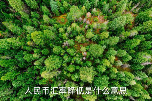 人民幣下跌是什么意思，人民幣匯率降低是什么意思