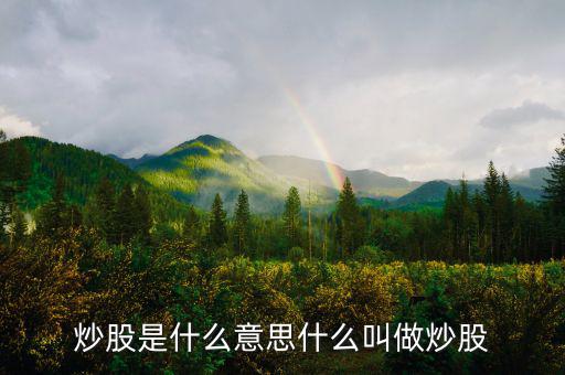 炒股票是什么意思，炒股是什么意思