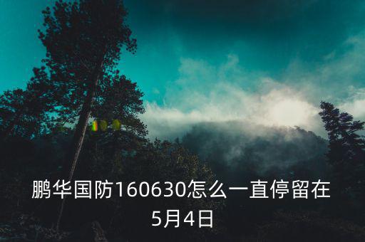 國(guó)防b分級(jí)160630股票為什么賣(mài)了，鵬華國(guó)防160630怎么一直停留在5月4日
