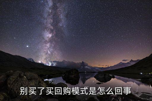 什么是賣出回購模式，回購是什么意思