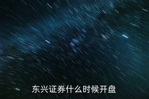 東興證券什么時候開盤，東興證券什么時候開盤