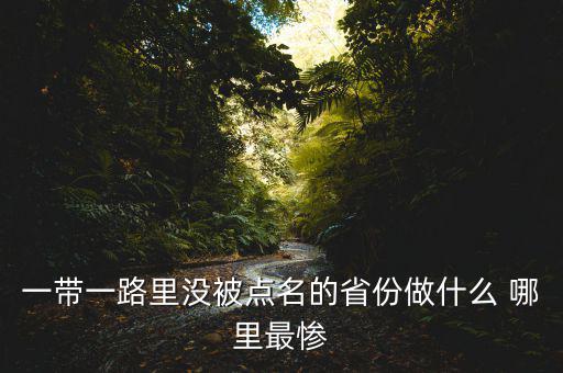一帶一路為什么沒江蘇，一帶一路里沒被點名的省份做什么 哪里最慘