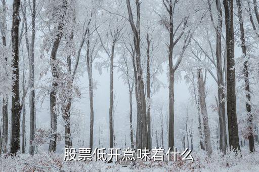 股票低開(kāi)表示什么，股票低開(kāi)意味著什么