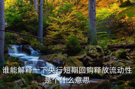 釋放流動(dòng)性什么意思，央票發(fā)行連續(xù)第二周暫停當(dāng)日央行也未進(jìn)行正回購操作請(qǐng)問這是什