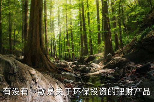 環(huán)保金融是什么，有沒有一款是關(guān)于環(huán)保投資的理財(cái)產(chǎn)品