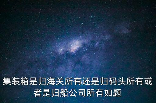 重慶長(zhǎng)江輪船公司集裝箱分公司屬于什么性質(zhì)，集裝箱是船公司的么