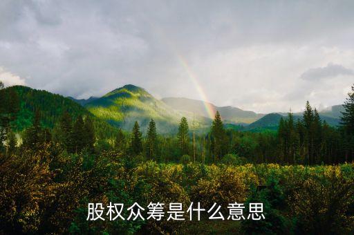 什么是股權眾籌，什么是股權眾籌模式啊