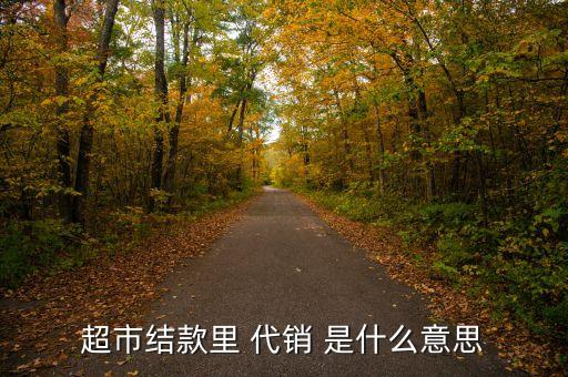 超市代銷是什么意思，代銷商品款是甚么意思