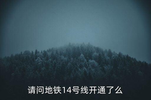 請(qǐng)問(wèn)地鐵14號(hào)線開通了么