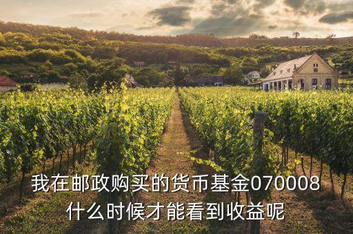 070008什么時(shí)候分紅呢，我在郵政購(gòu)買的貨幣基金070008什么時(shí)候才能看到收益呢