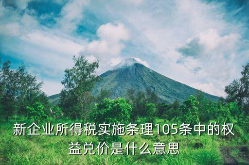 新企業(yè)所得稅實(shí)施條理105條中的權(quán)益兌價是什么意思