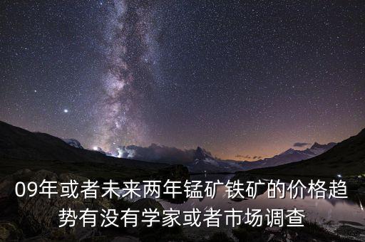 錳礦什么時候會漲價，09年或者未來兩年錳礦鐵礦的價格趨勢有沒有學(xué)家或者市場調(diào)查