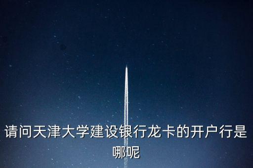 天津大學(xué)建設(shè)銀行是什么支行，建設(shè)銀行是什么支行
